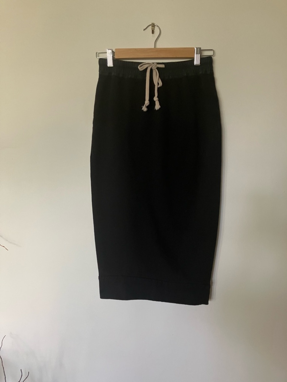 Black Drawstring Pencil Skirt